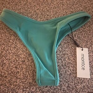 Montce teal binded thong bikini bottom S